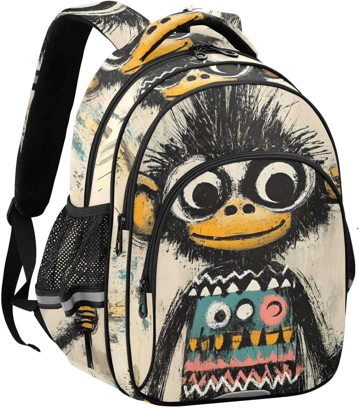 Kids Backpack Funny Monkey Print Cute School Bag Toddler Book Bags for Boys Girls Small