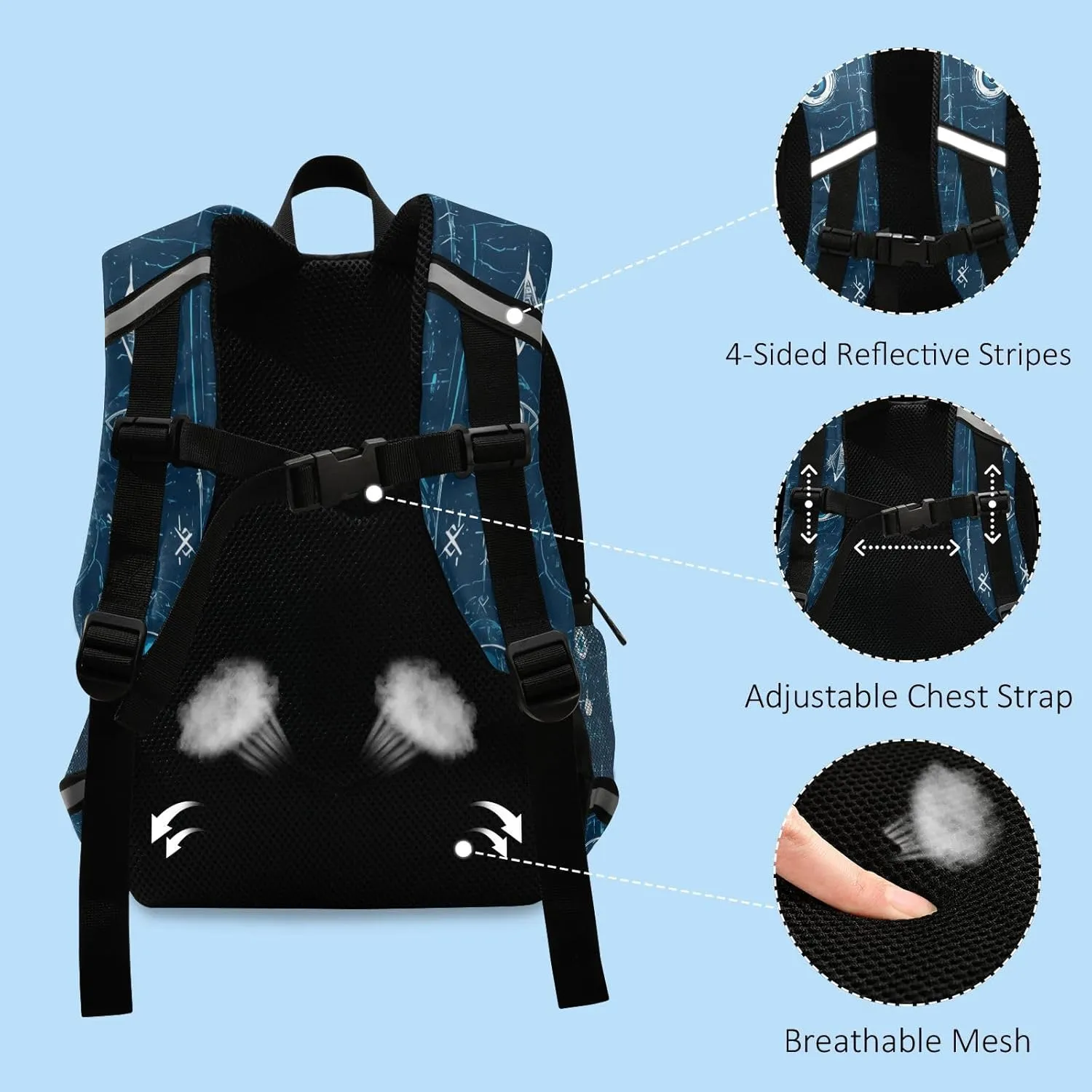 KLL Cute Toddler Backpack Evil Eye Circle White Obsidian Mini Travel Outdoor Daypack Schoolbags