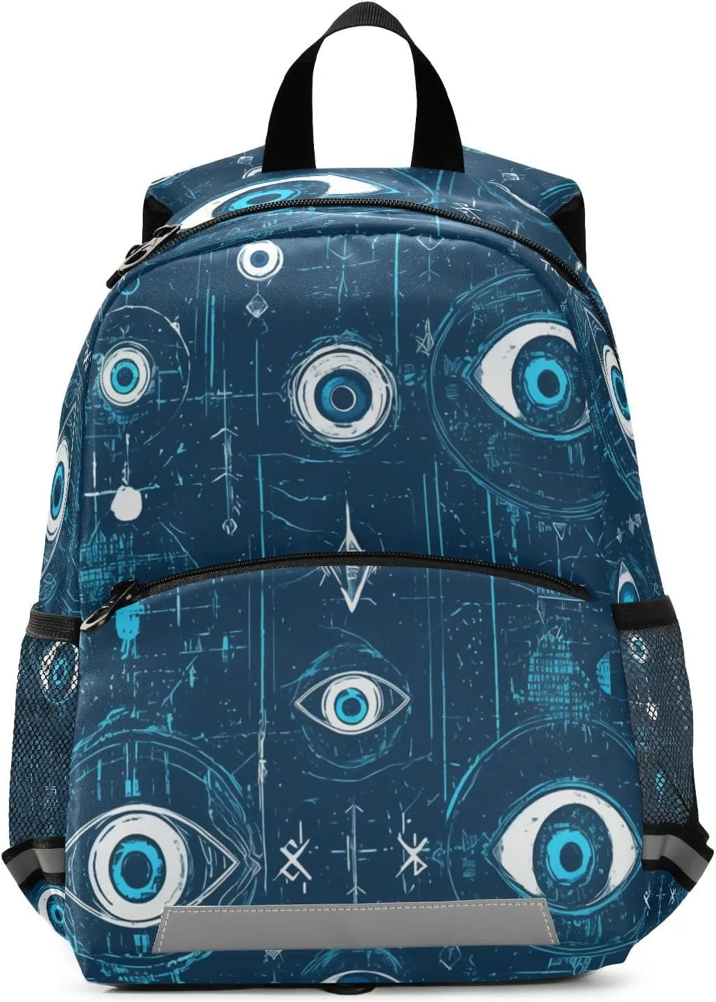 KLL Cute Toddler Backpack Evil Eye Circle White Obsidian Mini Travel Outdoor Daypack Schoolbags