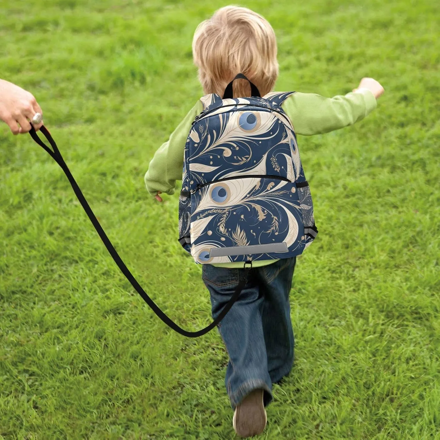 KLL Mini Backpack for Kindergarten Peacock Feather Pattern Cute Travel Outdoor Daypack School Bags