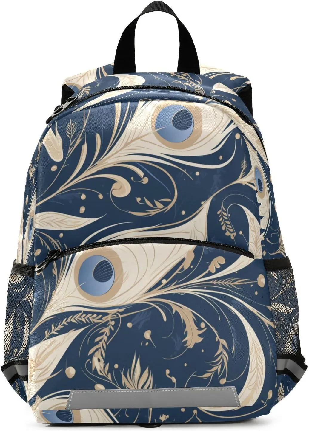 KLL Mini Backpack for Kindergarten Peacock Feather Pattern Cute Travel Outdoor Daypack School Bags