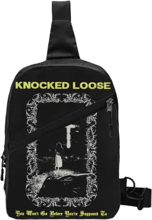 Knocked Music Loose Foldable Crossbody Sling Bags Shoulder Chest Backpack Lightweight Handbag for Cycling Hiking