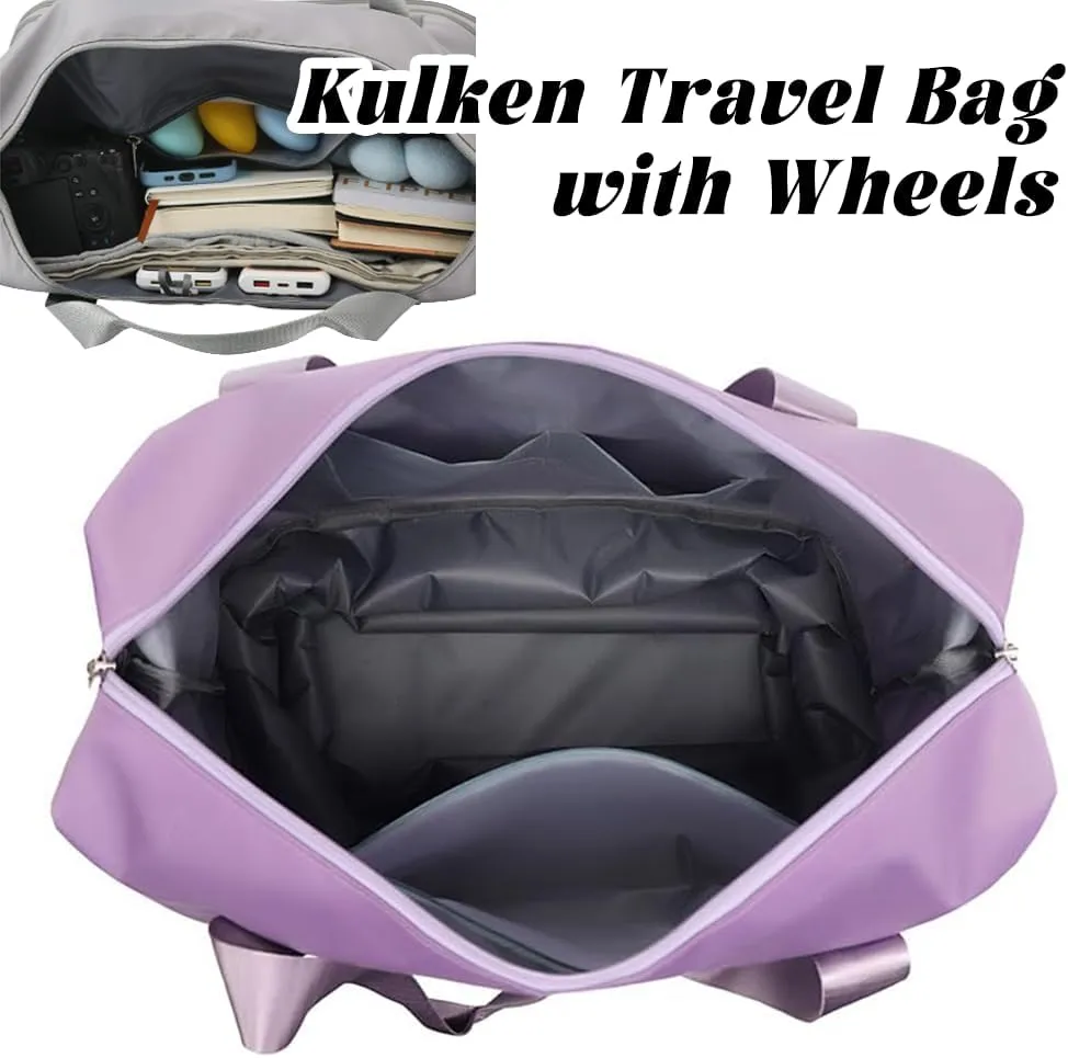 Kulken Travel Bag with Wheels, 2025 New Large Capacity Travel Bag - Universal Wheel Removable, Expandable Foldable (F)