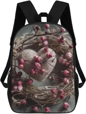 Laptop Backpack Lightweight Computer Bag Casual Daypack Heart Shape Surrounded Travel Backpacks for Women Men