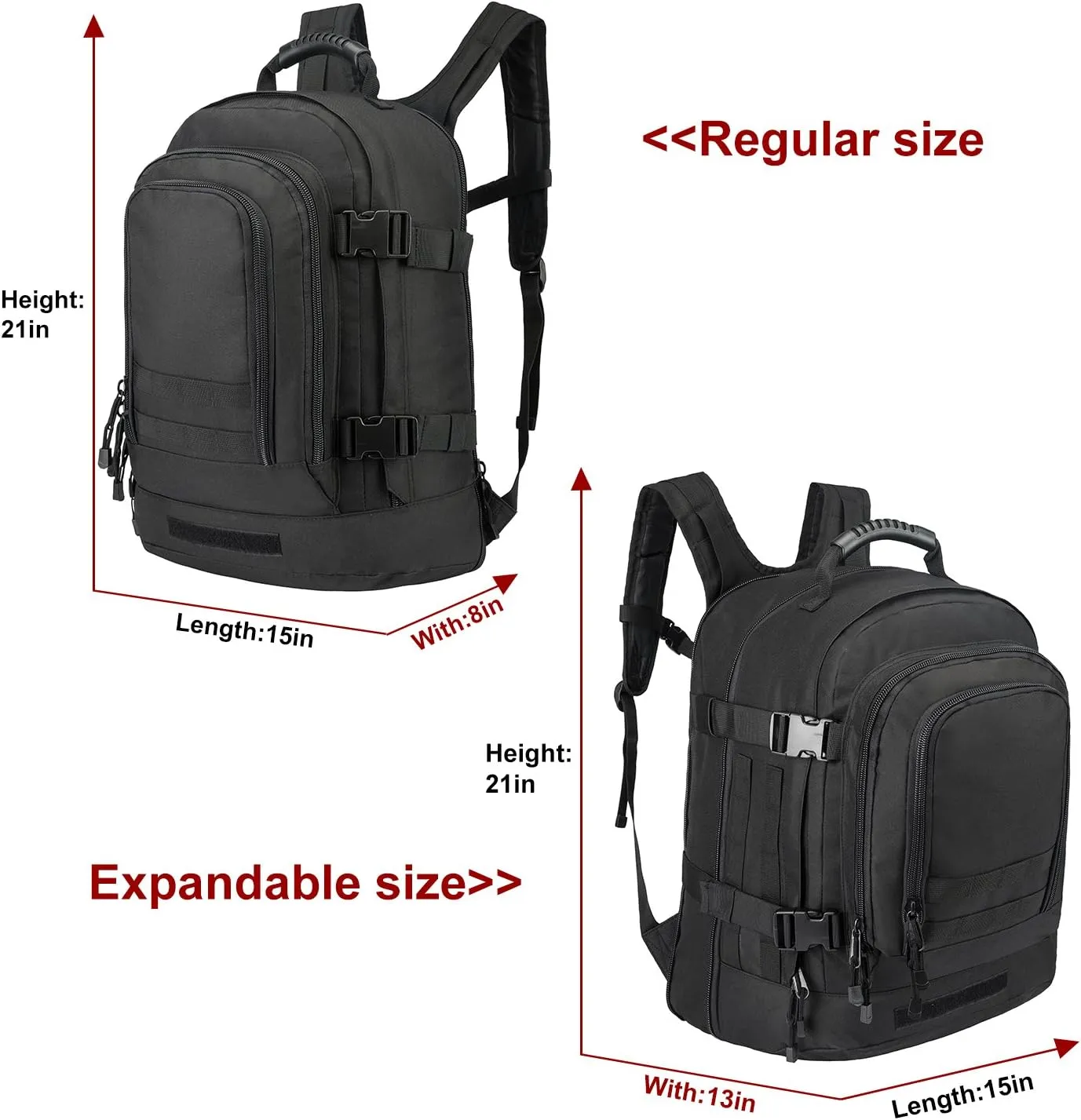 Large 3 Day Expandable 39L-64L Backpack Military Tactical Hiking Camping Daypack