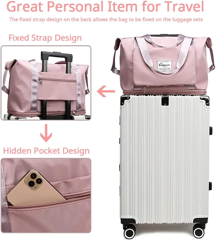 Large Capacity Foldable Travel Bag Expandable Portable Carry on Bag Dry&Wet Separation Sports Duffel Bags
