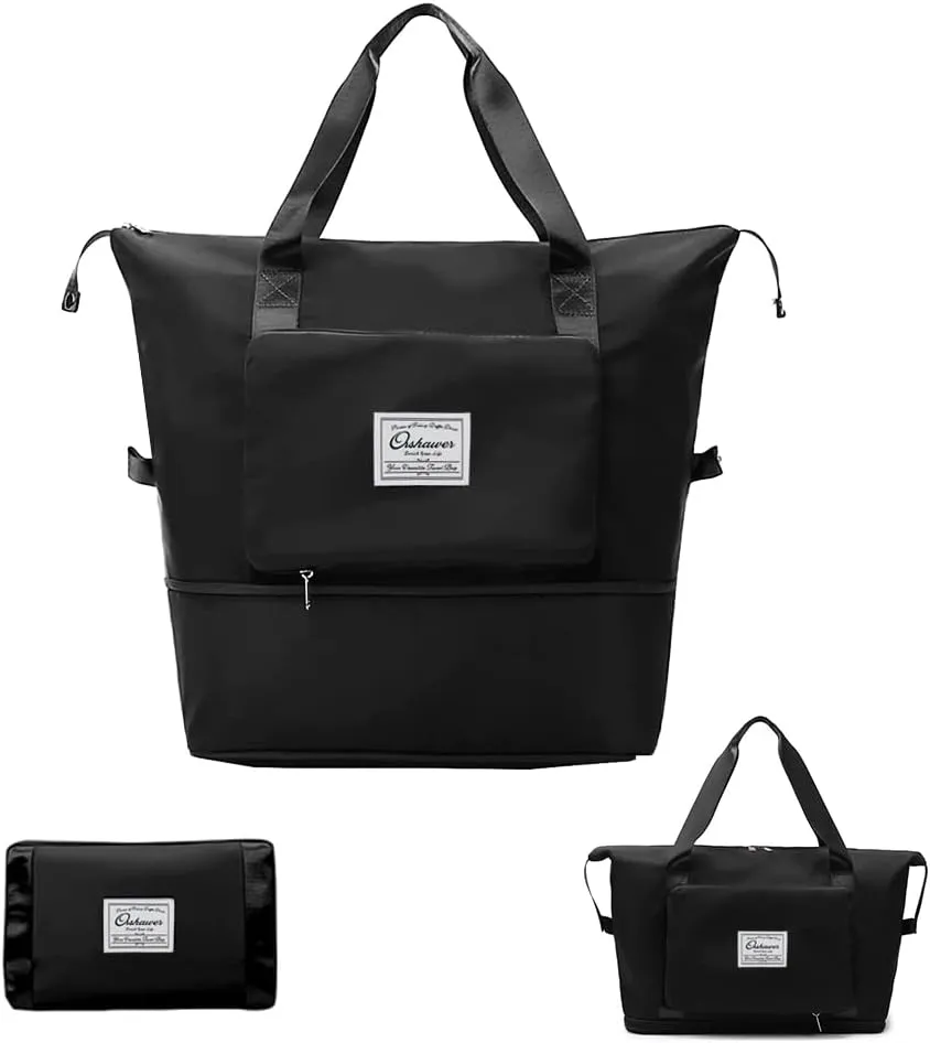 Large Capacity Foldable Travel Bag Expandable Portable Carry on Bag Dry&Wet Separation Sports Duffel Bags