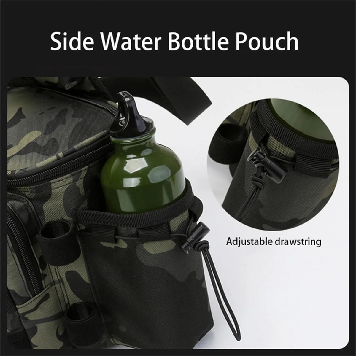 Large Capacity Outdoor Waterproof Fishing Tackle Bag Storage Gear, Fly Fishing Waist Satchel Bag with Rod Holder (E)