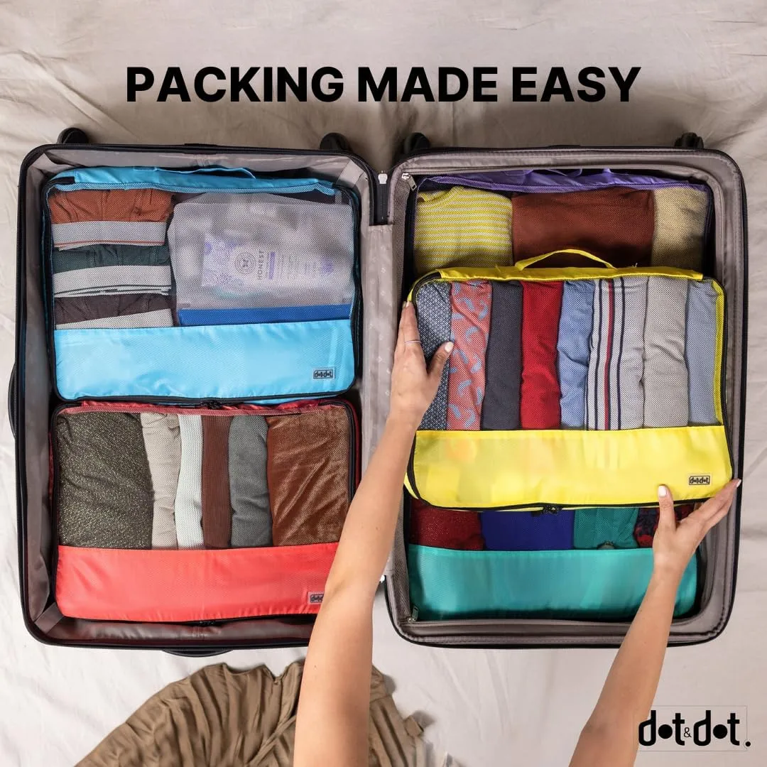 Large Packing Cubes for Suitcases - 5 Pcs set of Packing Cubes for Travel - Packing Cubes for Carry on Suitcase Organizer Bags - Travel Cubes Travel Organizer Bags for Luggage