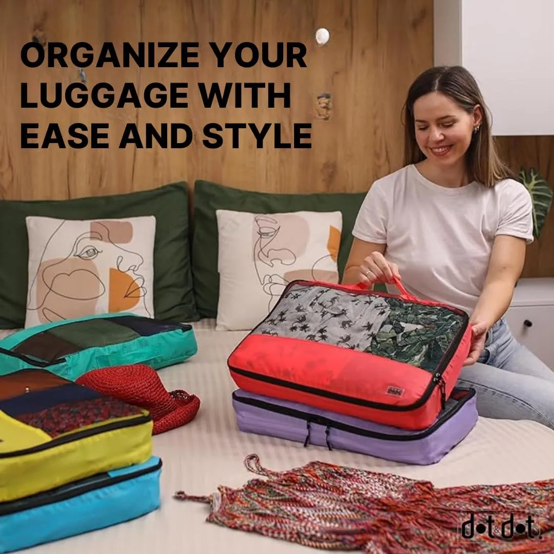 Large Packing Cubes for Suitcases - 5 Pcs set of Packing Cubes for Travel - Packing Cubes for Carry on Suitcase Organizer Bags - Travel Cubes Travel Organizer Bags for Luggage