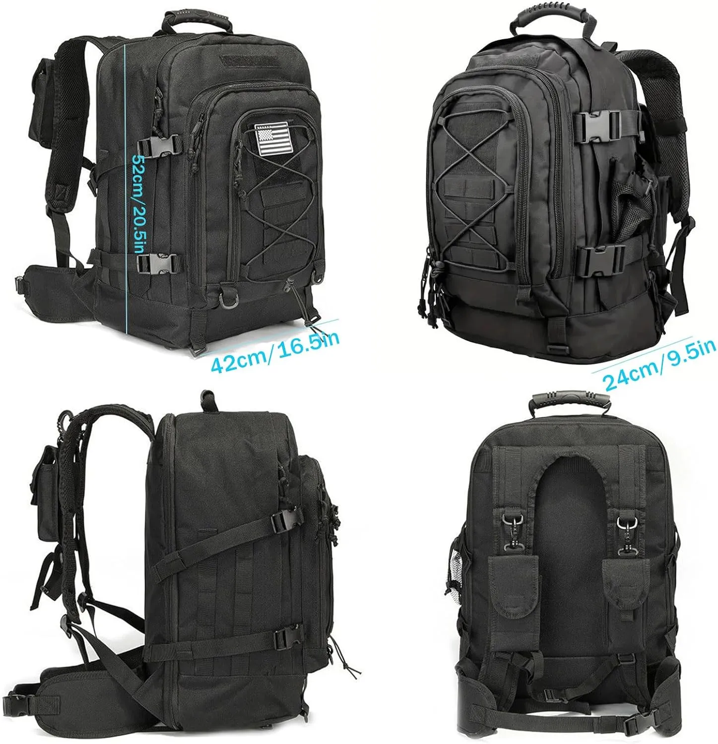 Large tactical military backpack Army Daypack Assault Pack for Men Molle Backpacks Bug Out Bag 3 Day Pack for Hiking Camping Travel Hunting (Green Ruin)