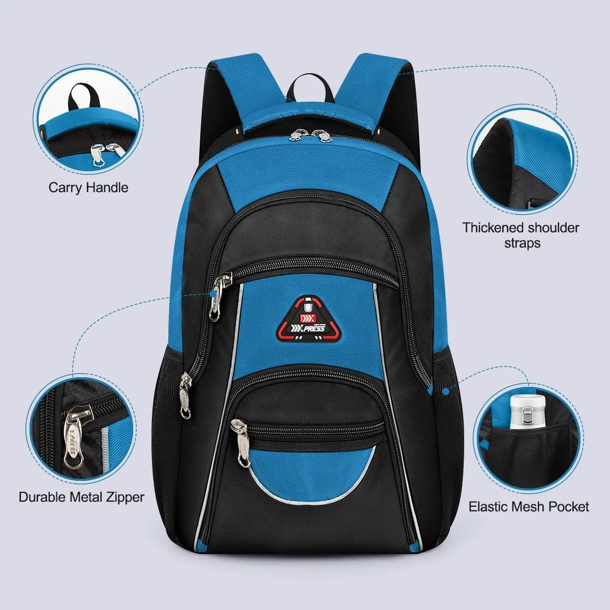 Large Travel Backpack,Carrt on Bussiness Backpack Waterproof Expandable Airplane Approved Weekender Bag for Man Women Blue