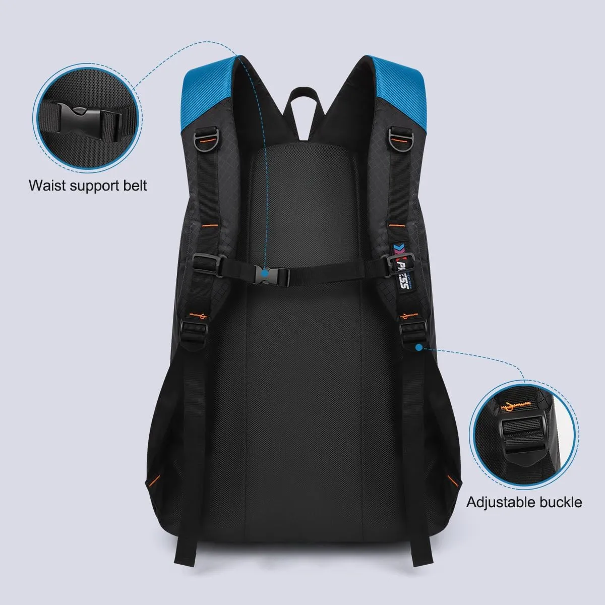 Large Travel Backpack,Carrt on Bussiness Backpack Waterproof Expandable Airplane Approved Weekender Bag for Man Women Blue