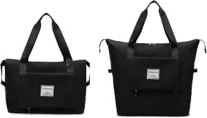 Large Weekend Bag Folding Expandable Casual Travel Duffel Bag Waterproof Tote Sports Bag with Wet Pocket for Women 1 pcs