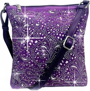 Laser Cut Bling Cross Body Bag Rhinestone Purse