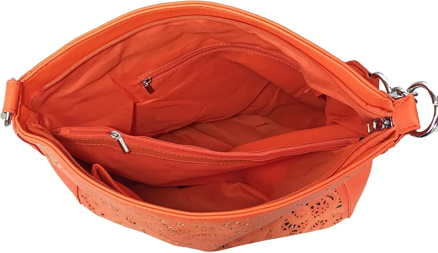 Laser Cut Bling Hobo fashion CCW Bag Faux Leather Concealed Carry Purse