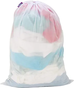 Laundry 360 Santized Mesh Laundry Bag | Dimensions : 36 x 24 x 7 inches | Drawstring Closure | Holds 2 Loads Laundry | Assorted | Laundry Storage (Pack of 2)
