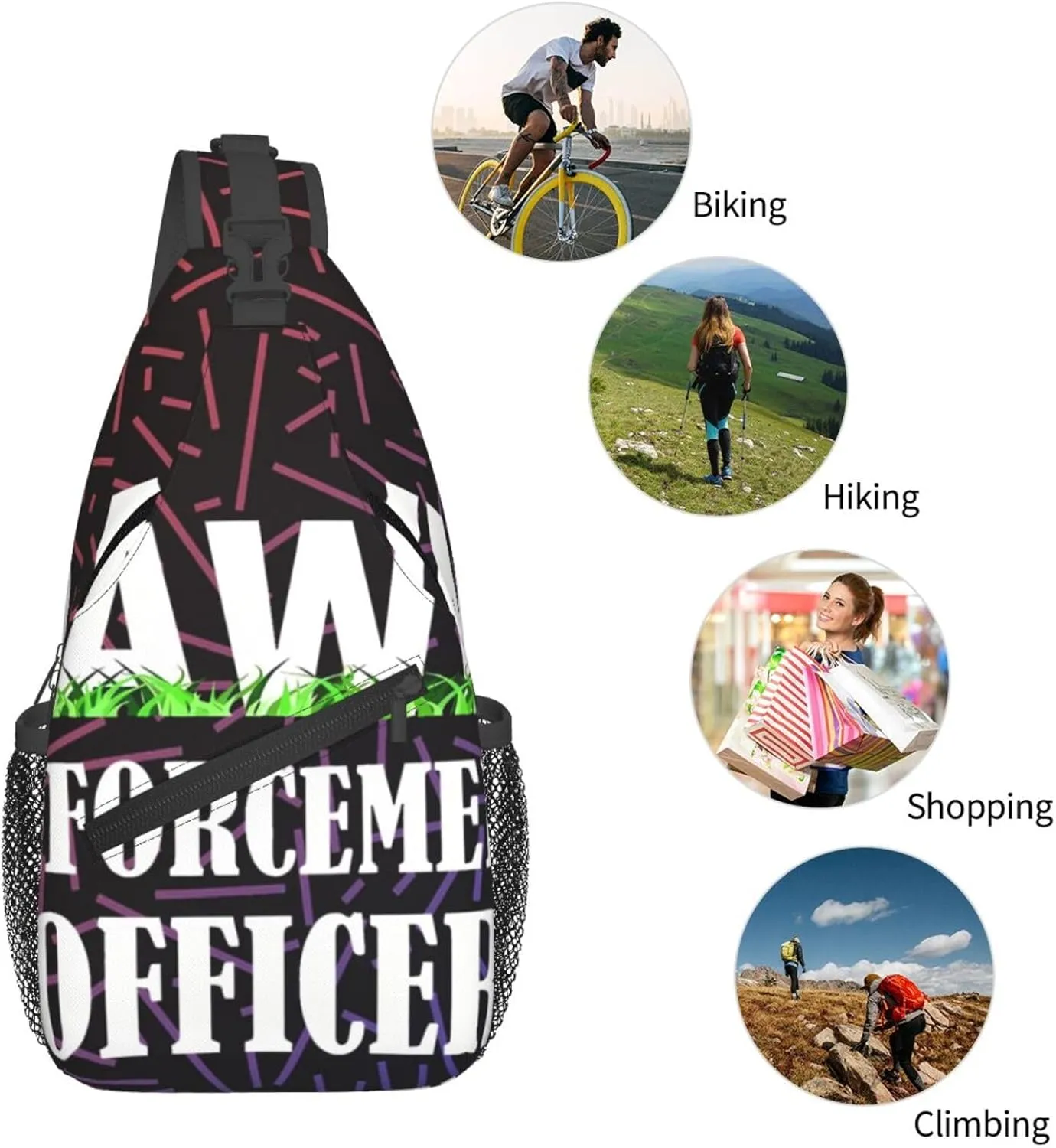 Lawn Enforcement Officer Small Crossbody Backpack Sling Bag For Men Women Mini One Shoulder Chest Bags Gym Sport Travel Hiking Daypack