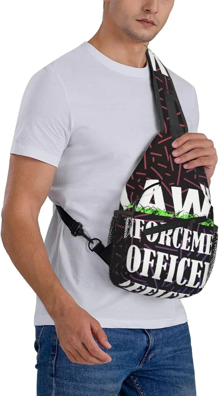 Lawn Enforcement Officer Small Crossbody Backpack Sling Bag For Men Women Mini One Shoulder Chest Bags Gym Sport Travel Hiking Daypack