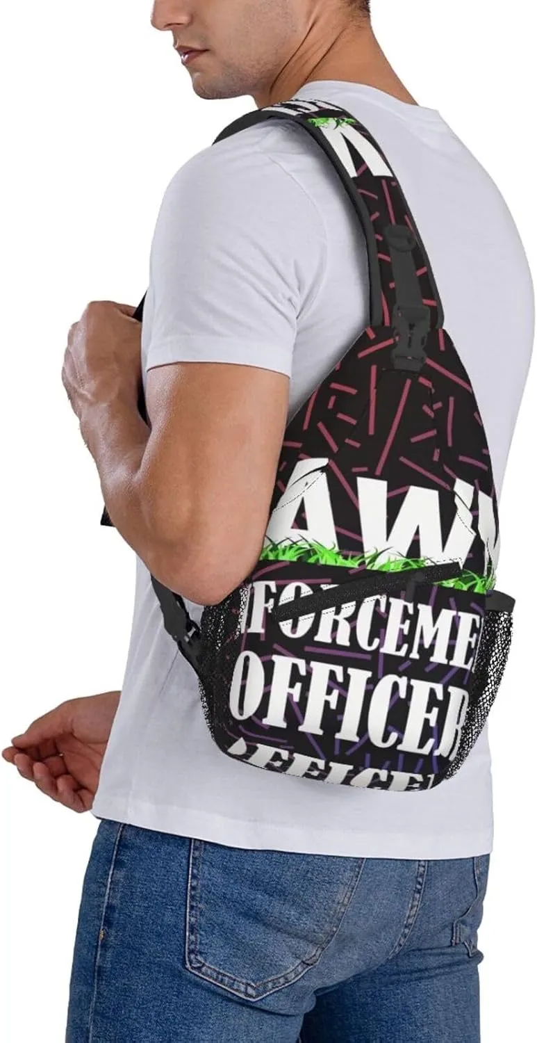 Lawn Enforcement Officer Small Crossbody Backpack Sling Bag For Men Women Mini One Shoulder Chest Bags Gym Sport Travel Hiking Daypack