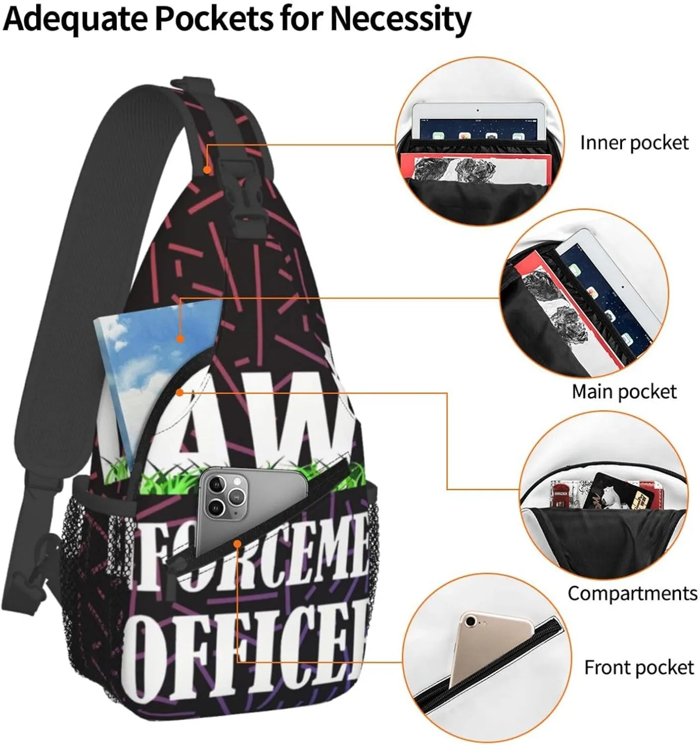 Lawn Enforcement Officer Small Crossbody Backpack Sling Bag For Men Women Mini One Shoulder Chest Bags Gym Sport Travel Hiking Daypack