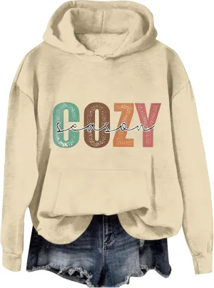 LCMTWX Women's Casual Hoodies Long Sleeve Jacket Floral Women Print Fashion Pocket Women's Coat Loose Sweatshirt with Fall Sw
