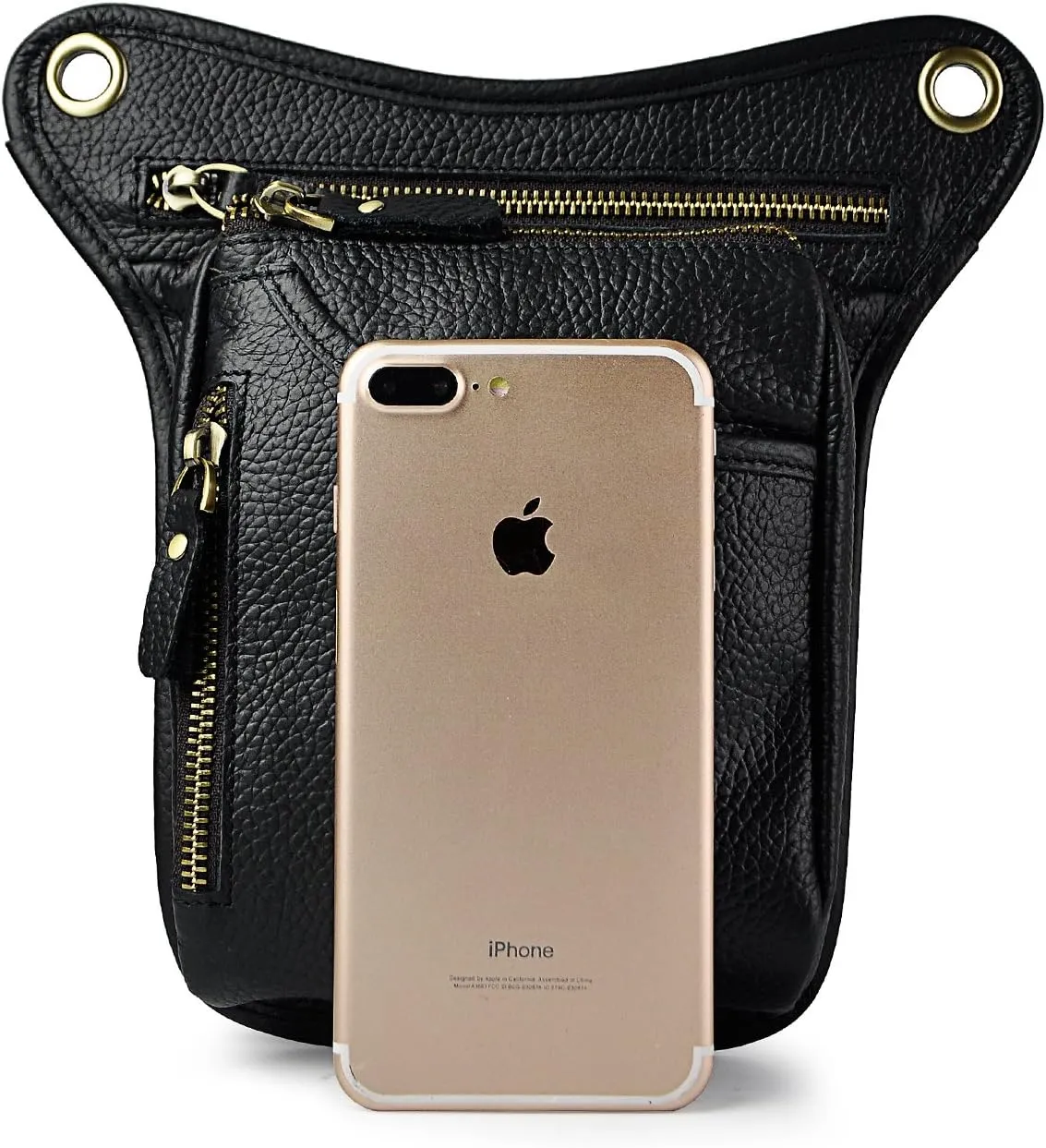 Le'aokuu Mens Genuine Leather Outdoor Sporting Hicking Waist Hip Pack Messenger Shoulder Drop Leg Thigh Bag Pouches For Women (211-5 01 Black)