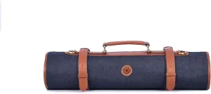 Leather Knife Roll Storage Bag, Elastic and Expandable 10 Pockets, Adjustable/Detachable Shoulder Strap, Travel-Friendly Chef Knife Case