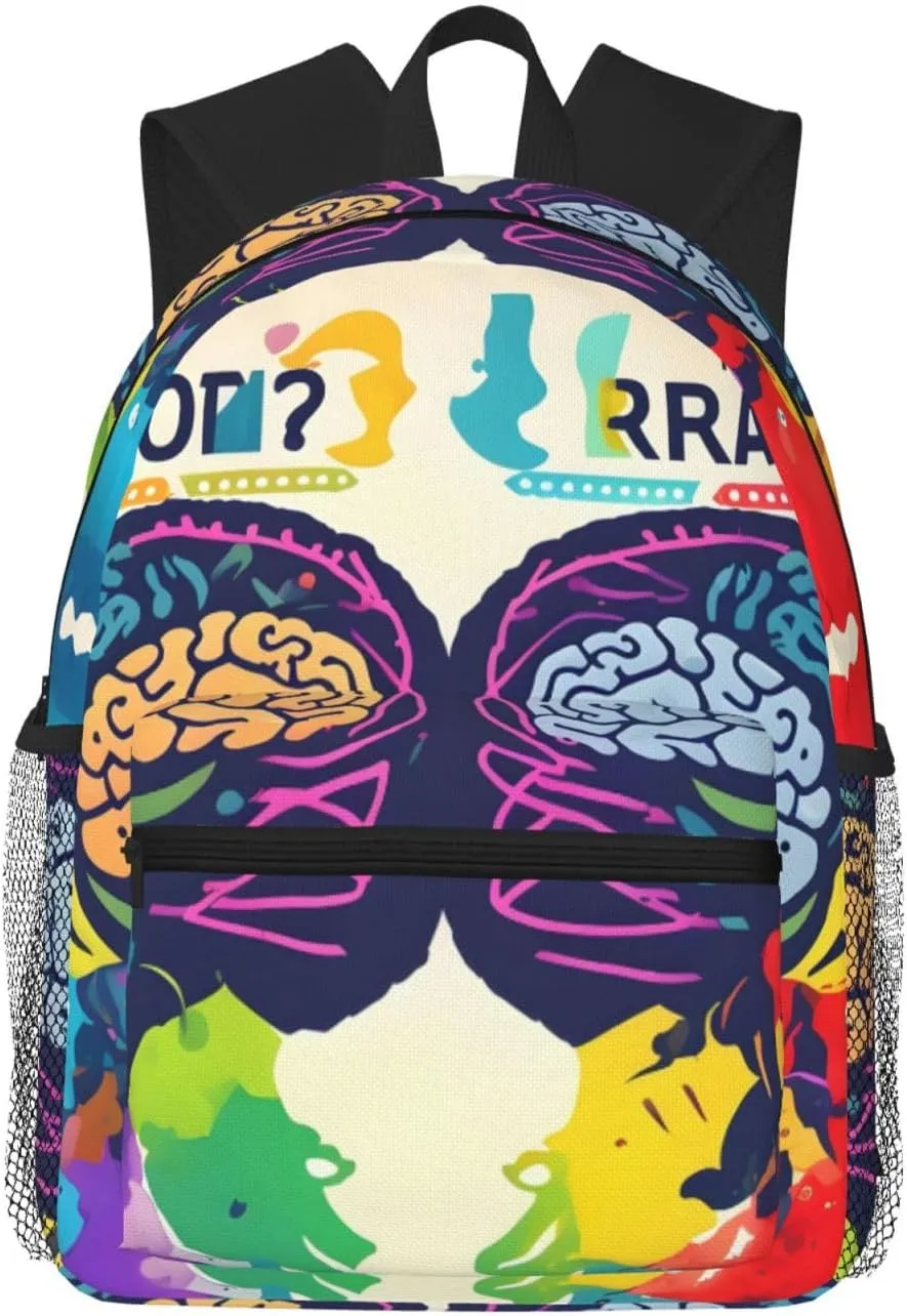 Left and Right Brain Advantage College Backpacks,Backpacks With Pockets, Lightweight Bookbag For College for Women Men