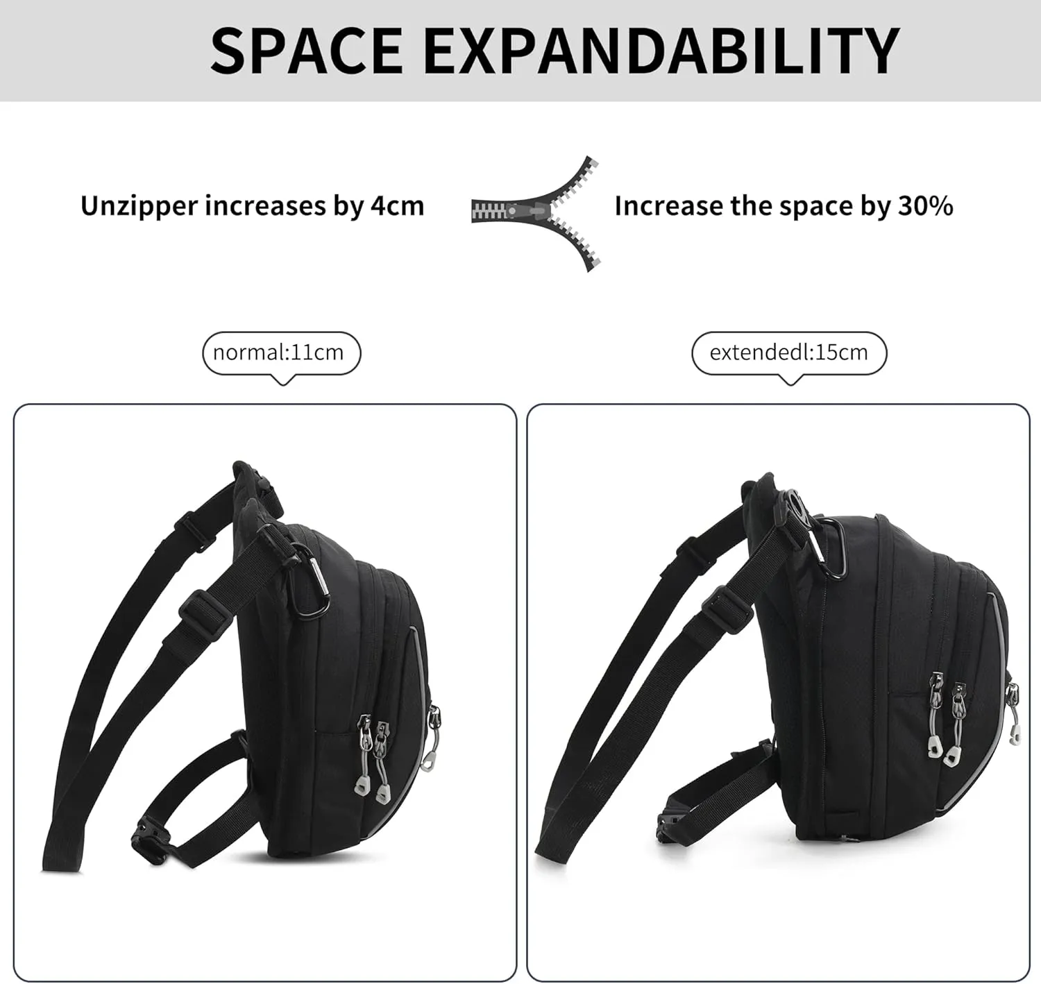 Leg Bag for Men Fanny Packs Women Men Outdoor Thigh Bags Motorcycle Ride Crossbody Backpack, Black