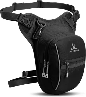 Leg Bag for Men Fanny Packs Women Men Outdoor Thigh Bags Motorcycle Ride Crossbody Backpack, Black