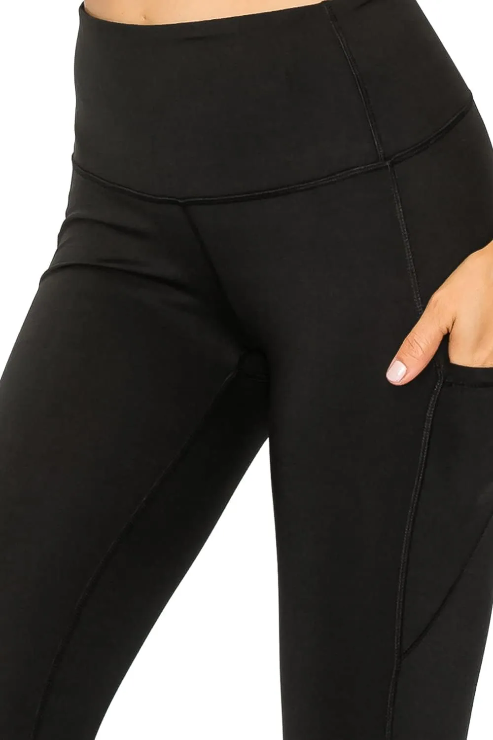Leggings Depot Women's High Waisted Reflective Yoga Pants with Pockets Athletic Leggings