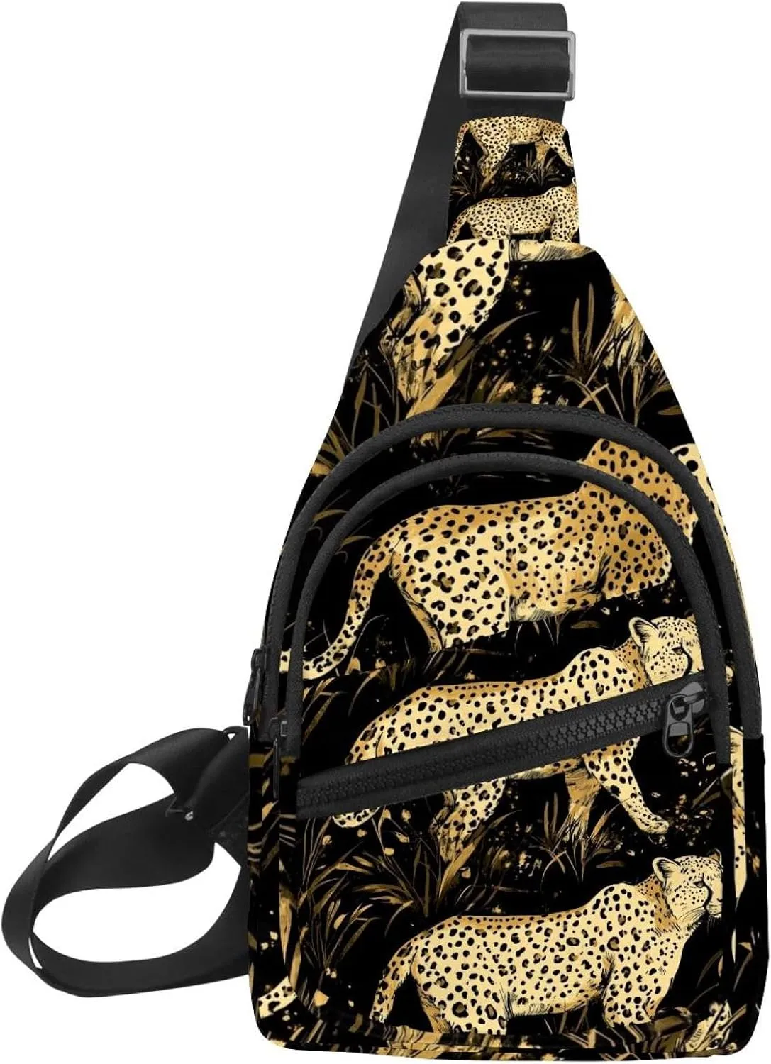 Leopard (1) Chest Bag Daypack Crossbody for Travel Sport Running Hiking