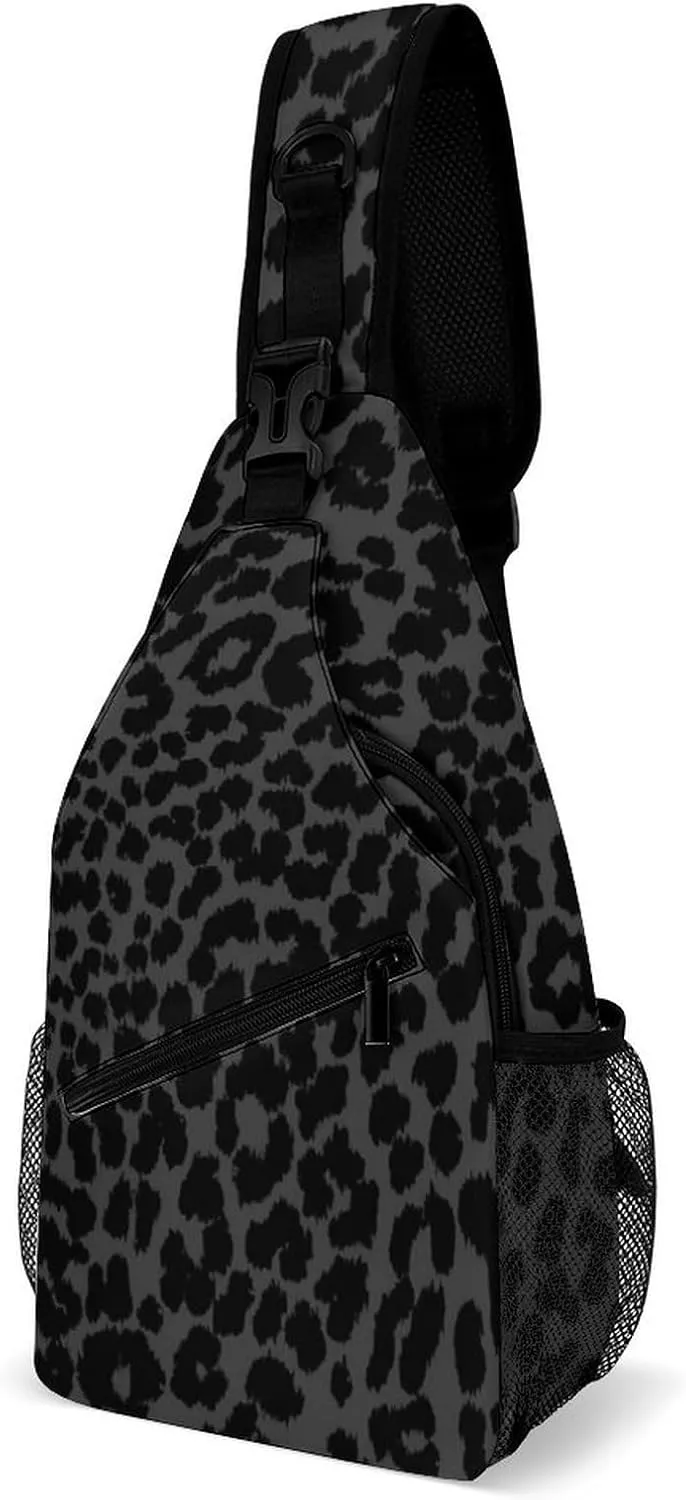 Leopard Print Sling Bag Mans Womans Crossbody Backpack Chest Daypack Casual Backpack Hiking Bag Cycling Daypack Sports Backpacks