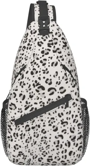 Leopard Print Unisex Casual Diagonal Chest Bag,Multipurpose Crossbody Shoulder Bag Travel Hiking Daypack