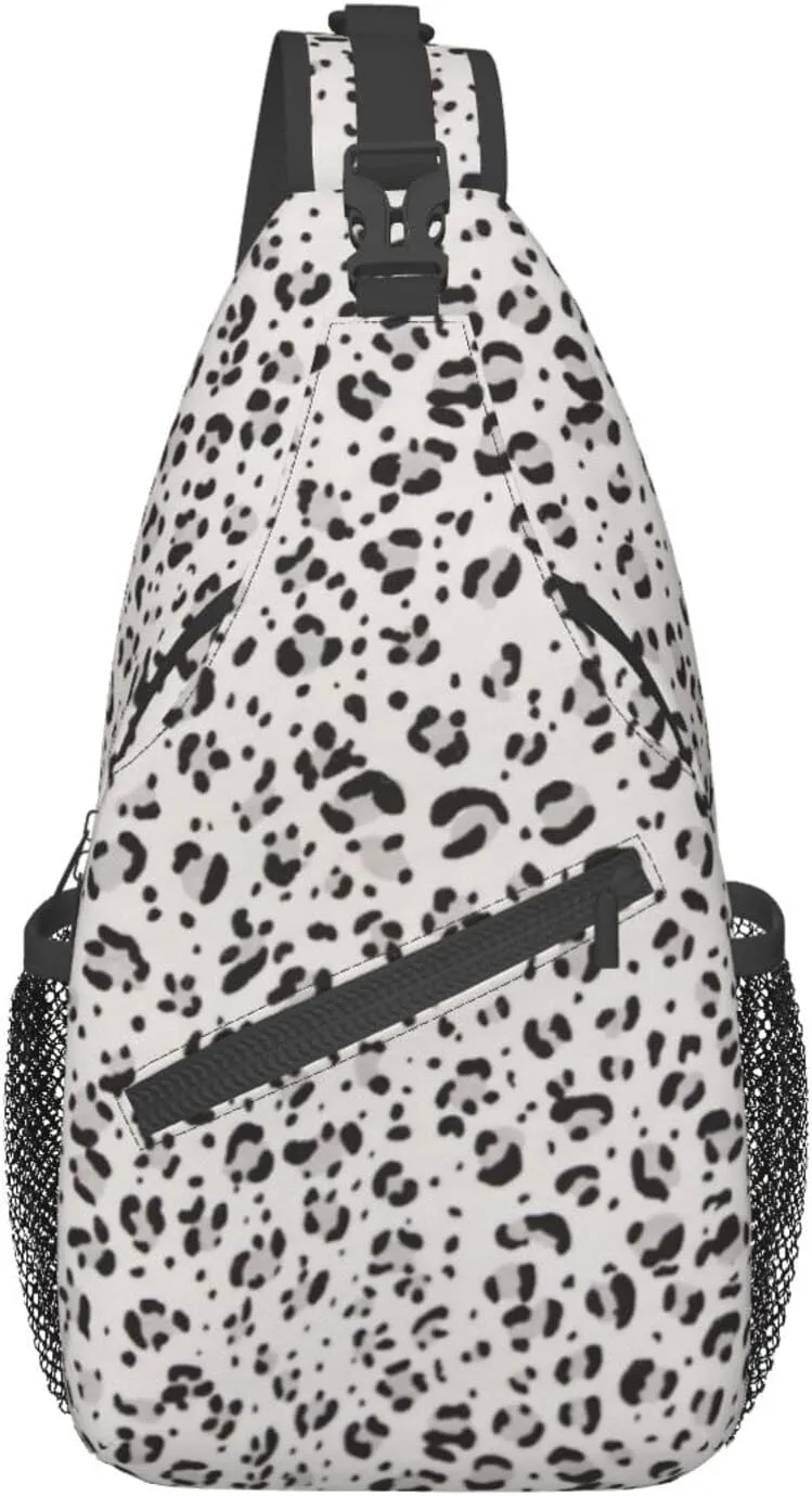 Leopard Print Unisex Casual Diagonal Chest Bag,Multipurpose Crossbody Shoulder Bag Travel Hiking Daypack