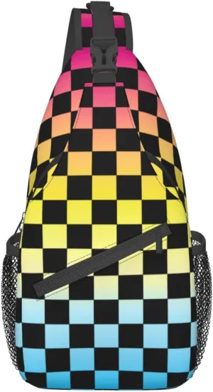 LGBT Gay Pride Sling Backpack Travel Hiking Daypack Rainbow Pattern Crossbody Shoulder Bags For Women Men