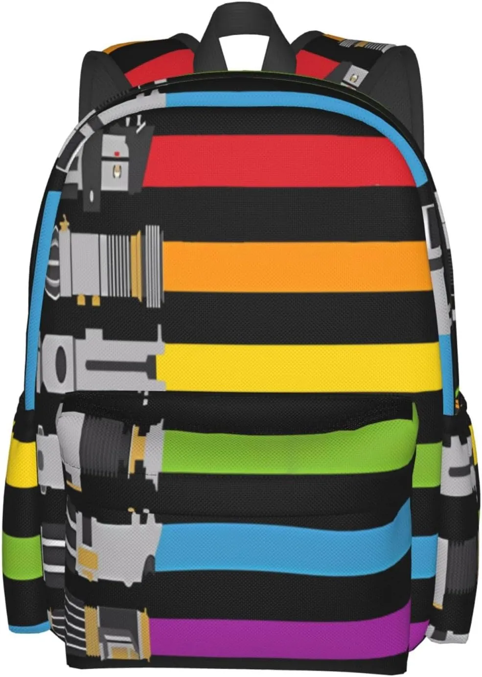 LGBT Rainbow Gay Pride Lightsaber 17 Inch Casual Backpack Laptop Backpacks Travel Back Pack Large Camping Rucksack Hiking Daypack Lightweight Double Shoulder Bag