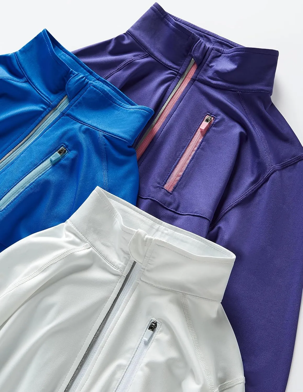 Liberty Imports 3 Pack: Women's Quick Dry Long Sleeve Quarter Zip Pullover Workout Shirts with Thumb Holes and Pocket