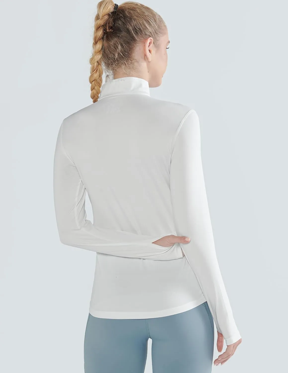 Liberty Imports 3 Pack: Women's Quick Dry Long Sleeve Quarter Zip Pullover Workout Shirts with Thumb Holes and Pocket