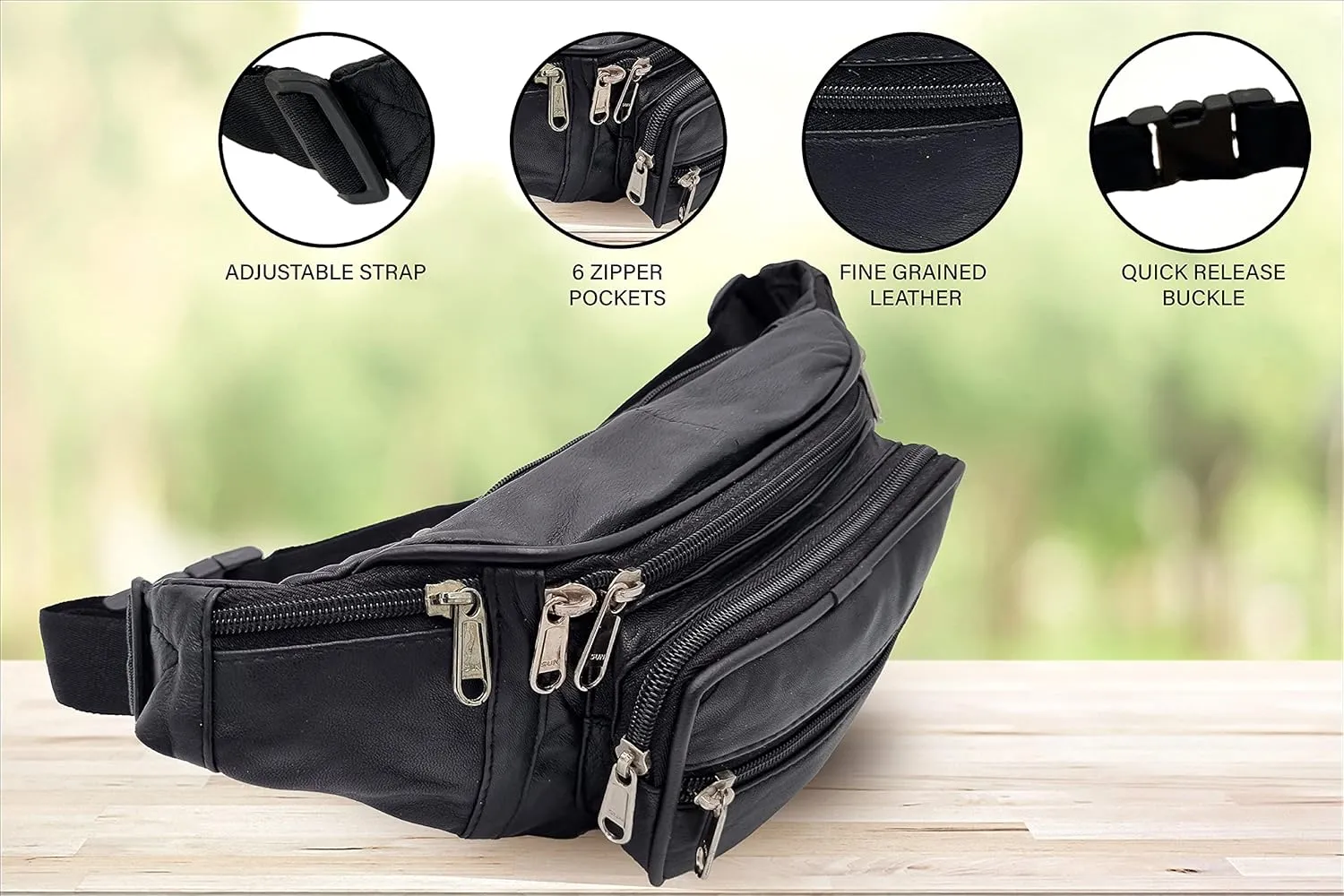 Liberty Leather Large Fanny Pack Crossbody Bags for Women Waist Bum Hip Bag for Women Large Belt Bag Cute Fanny Pack for Teen Girls
