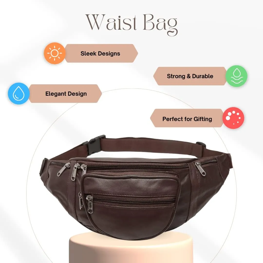 Liberty Leather Large Fanny Pack Crossbody Bags for Women Waist Bum Hip Bag for Women Large Belt Bag Cute Fanny Pack for Teen Girls