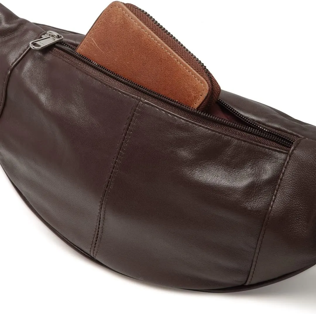 Liberty Leather Large Fanny Pack Crossbody Bags for Women Waist Bum Hip Bag for Women Large Belt Bag Cute Fanny Pack for Teen Girls