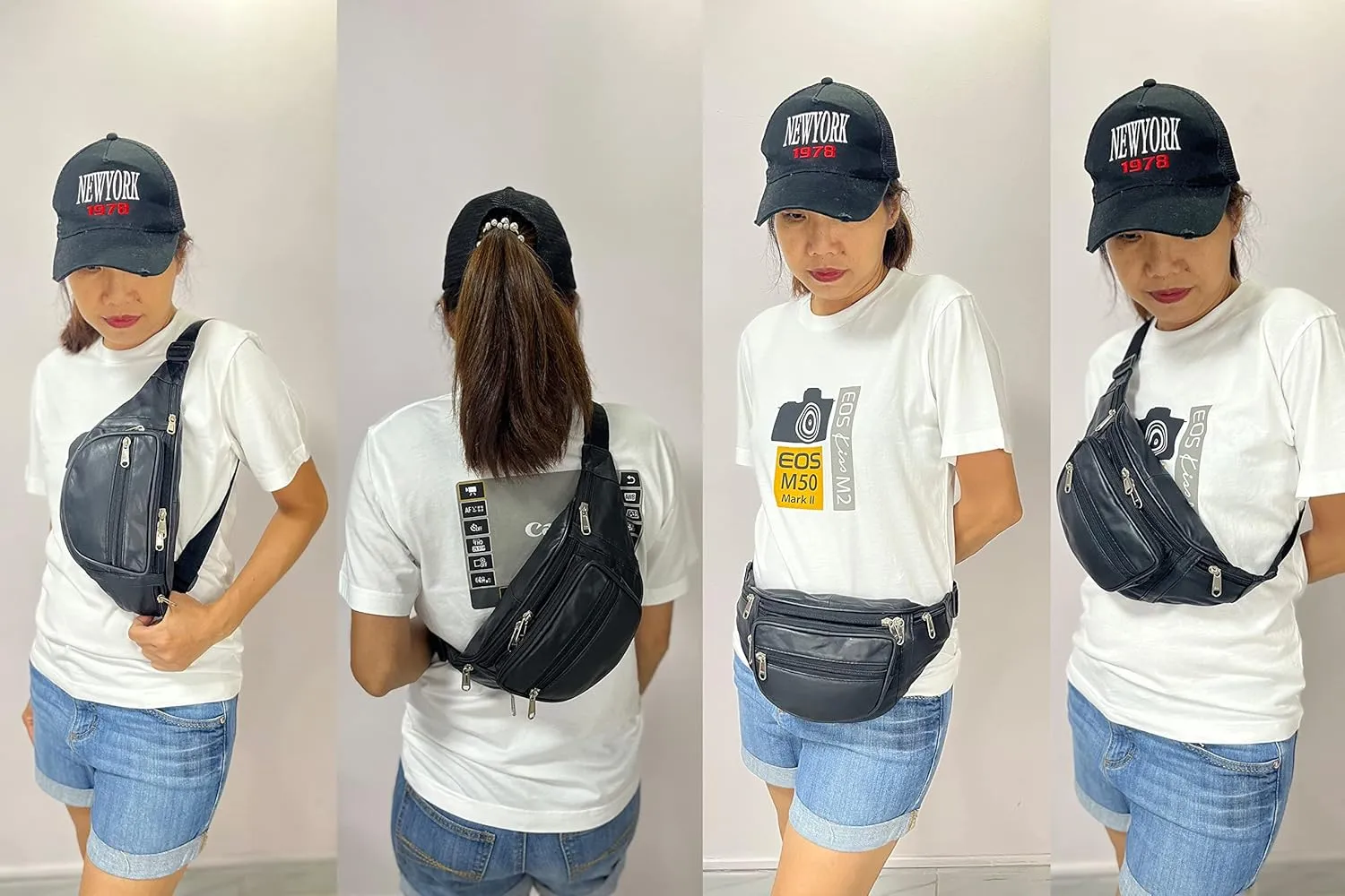 Liberty Leather Large Fanny Pack Crossbody Bags for Women Waist Bum Hip Bag for Women Large Belt Bag Cute Fanny Pack for Teen Girls