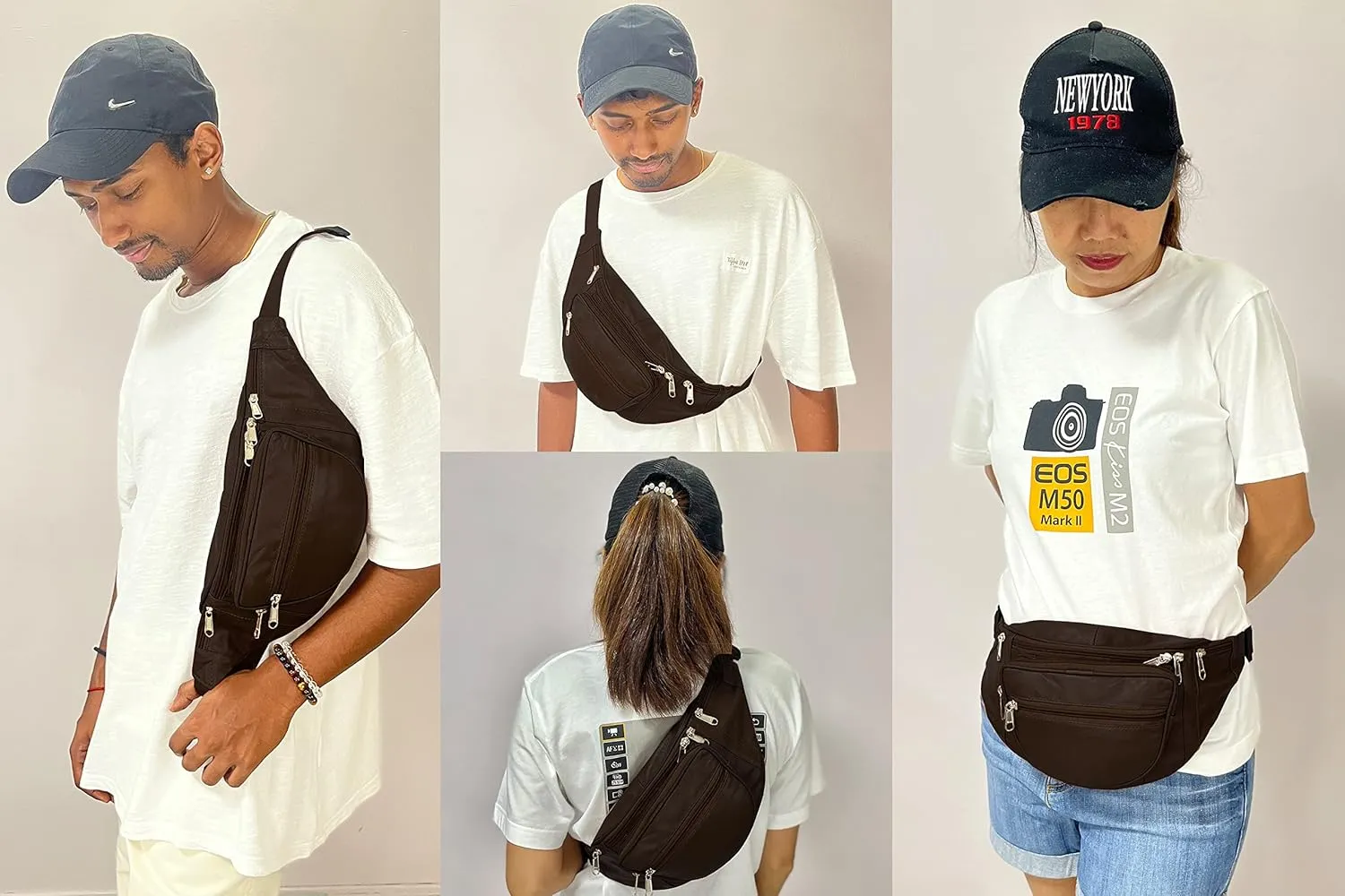 Liberty Leather Large Fanny Pack Crossbody Bags for Women Waist Bum Hip Bag for Women Large Belt Bag Cute Fanny Pack for Teen Girls