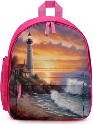 Lighthouse at Sunset Travel Backpack Casual Bag Lightweight Hiking Backpacks for Business, Travelling, Hiking