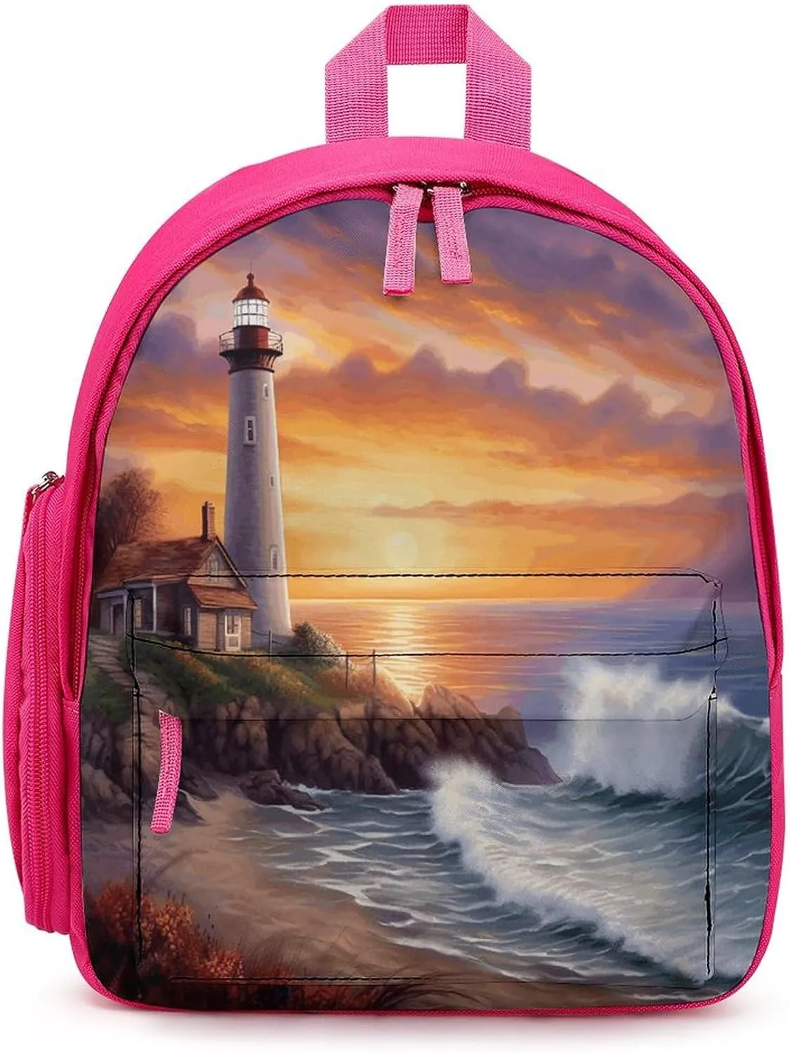 Lighthouse at Sunset Travel Backpack Casual Bag Lightweight Hiking Backpacks for Business, Travelling, Hiking
