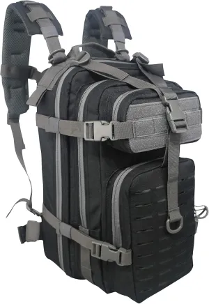 Lightning X TacMed First Responder Medic Backpack | Military Style MOLLE Day Pack   Dividers & Pockets for First Aid Supplies (Black/Grey)