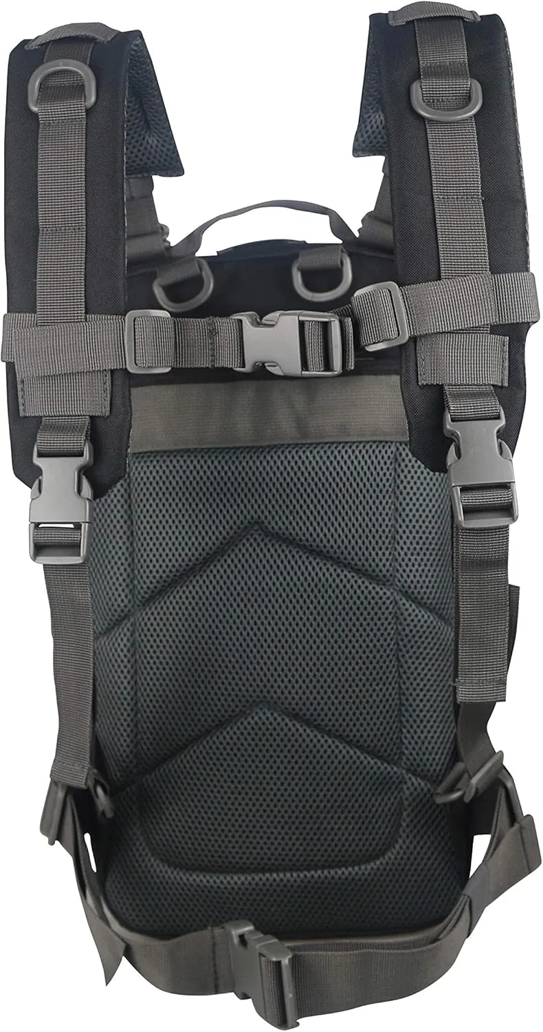 Lightning X TacMed First Responder Medic Backpack | Military Style MOLLE Day Pack   Dividers & Pockets for First Aid Supplies (Black/Grey)