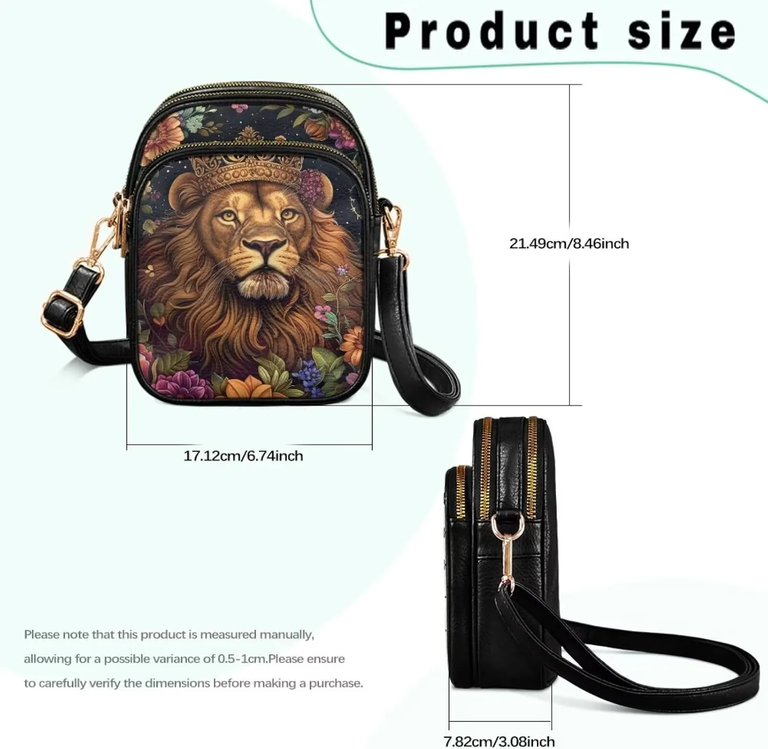 Lightweight Crossbody Bag with Adjustable Strapfor Women Ladies with Three Compartment
